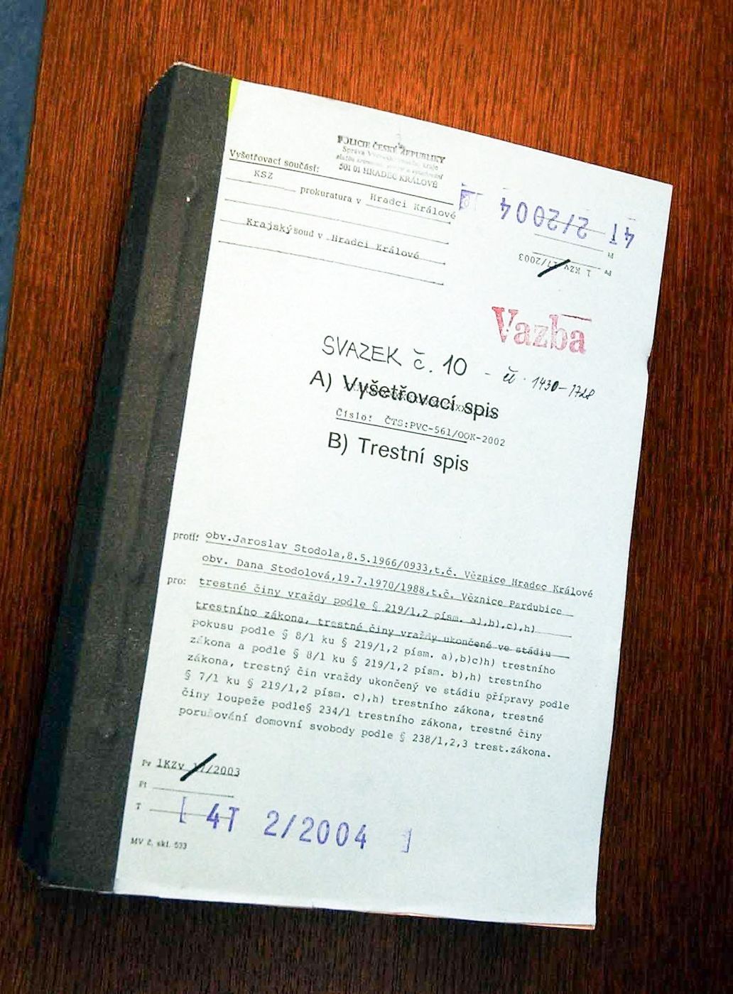 Stodolovi, Jaroslav Stodola, Dana Stodolová, vrazi, vraždy, případ, Domácí, krimi