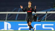 Joao Felix slaví gól ve čtvrtfinále LM Lipsko - Atlético Madrid