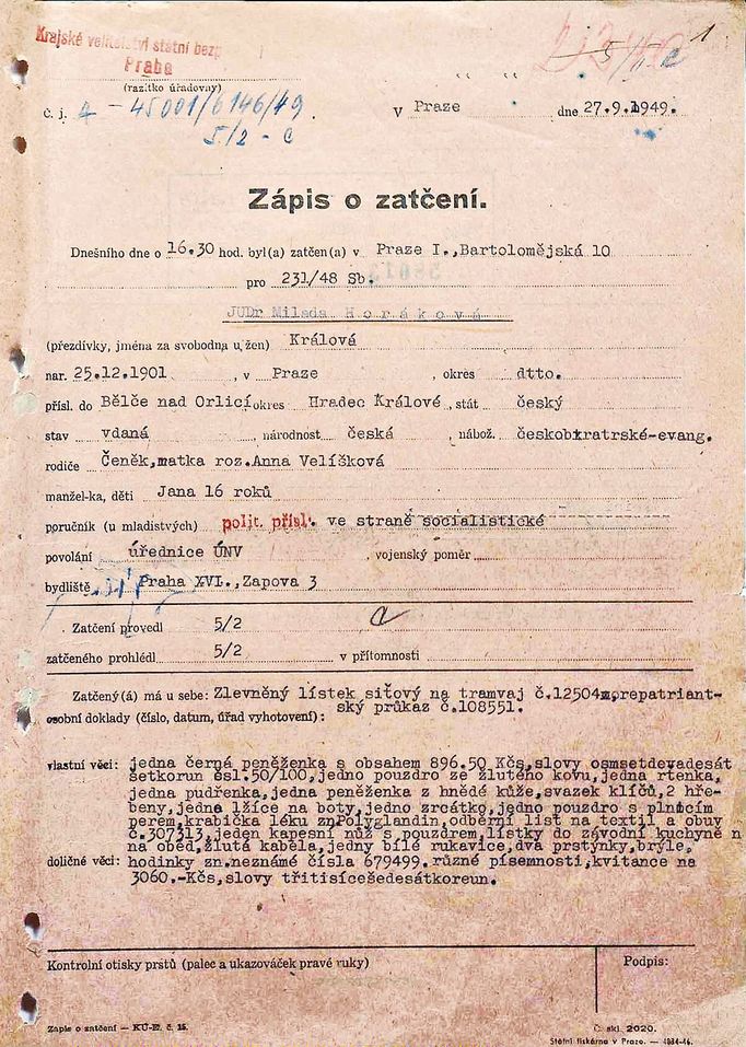 Před 70 lety, 31. května 1950, začal v Praze vykonstruovaný proces s Miladou Horákovou .