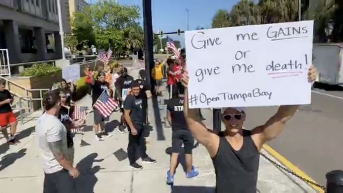 Protest proti uzavření posiloven, Florida