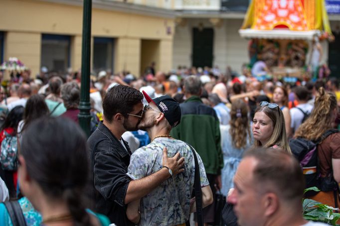 Indický festival vozů Rathayatra hnutí Hare Krišna.