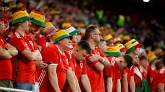 Fanoušci Walesu během zápasu s USA na MS v Kataru 2022