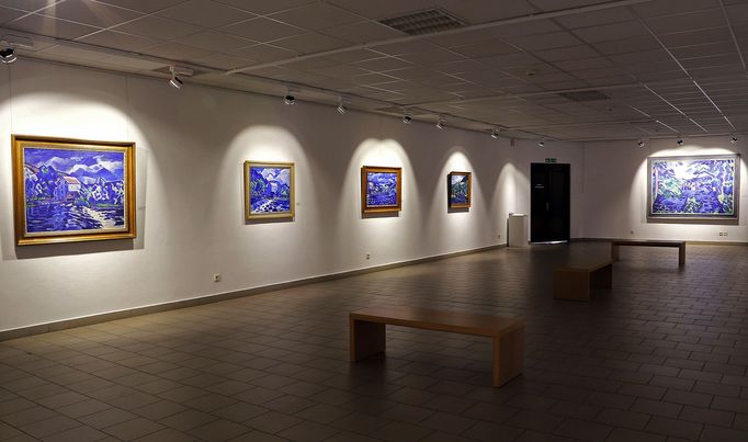 Pohled do výstavy děl Václava Špály v Prácheňském muzeu.