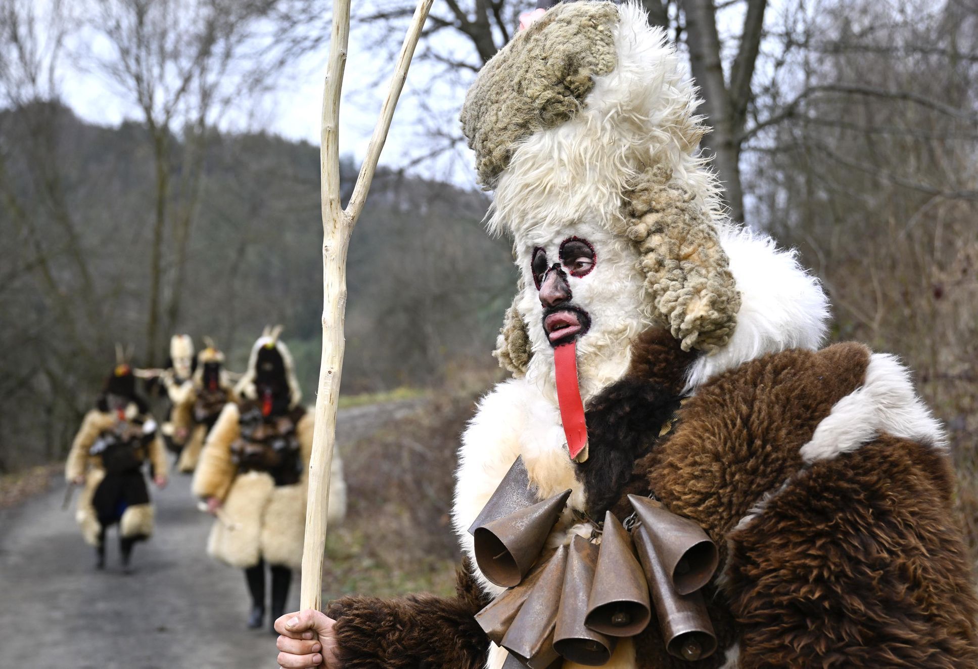ČR; zábava; folklor; Vánoce; Lidečko. Mikuláš, čert,