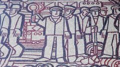 Ústí nad Labem mozaika na bývalém Krajském národním výboru od Miroslava Houry