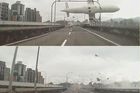 Foto: Padající letoun zavadil o dálniční nadjezd