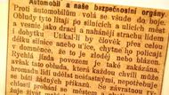 A výstřižek z dobového tisku, který byl k automobilů a jejich řidičům snad ještě více nenávistný než některé současné ekologické organizace