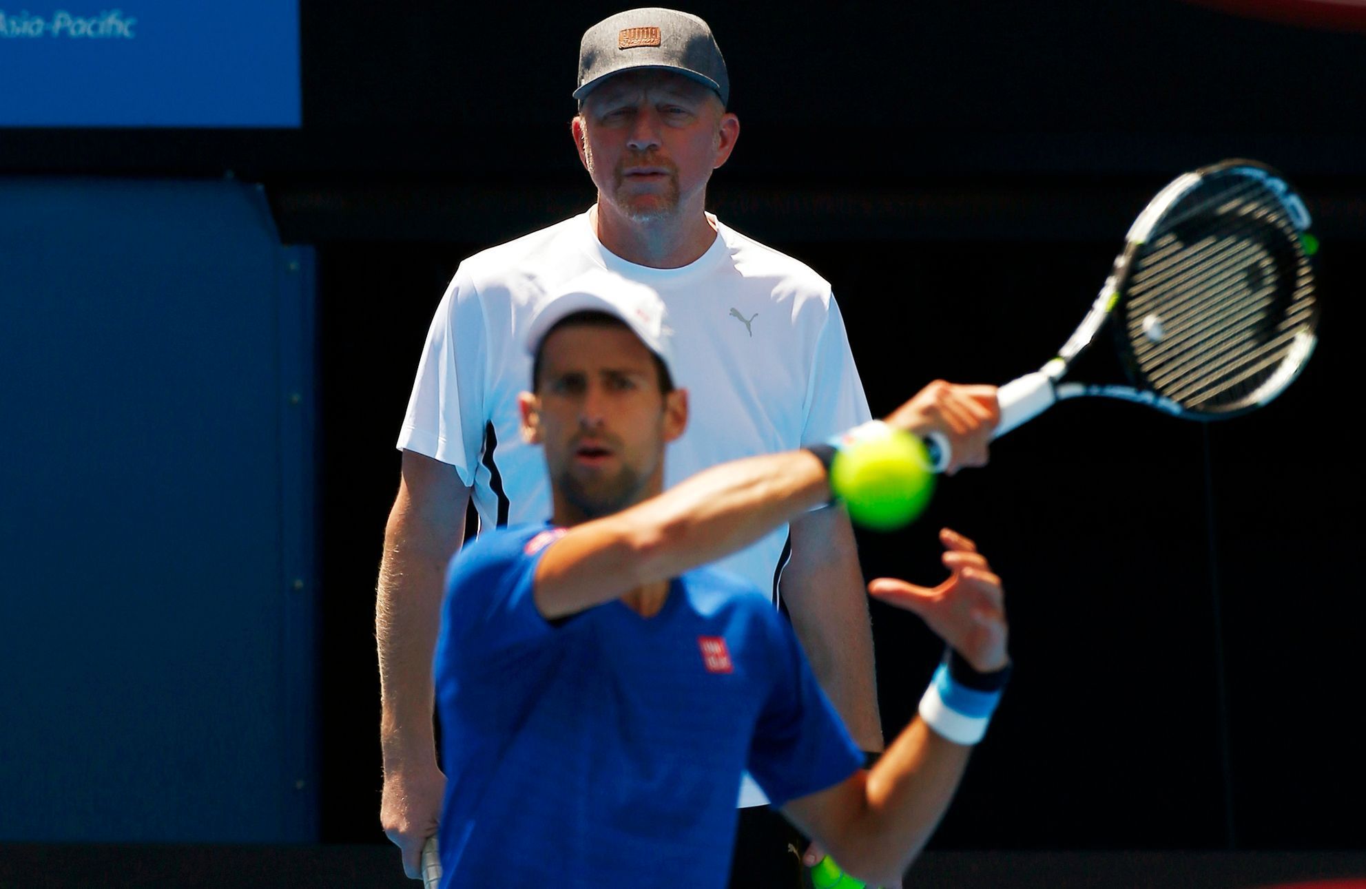 Příprava na AO: Novak Djokovič a jeho kouč Boris Becker