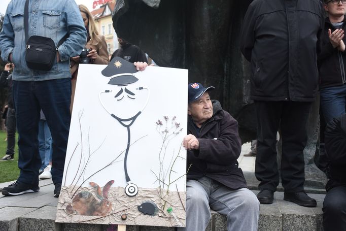 Demonstrace na Slovensku proti stávající politické situaci v zemi - 5. 4. 2018