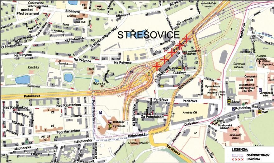 Uzavírka Patočkovy ulice