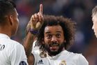 Marcelo slaví gól v zápase Ligy mistrů Real Madrid - Viktoria Plzeň.