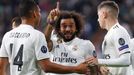 Marcelo slaví gól v zápase Ligy mistrů Real Madrid - Viktoria Plzeň.