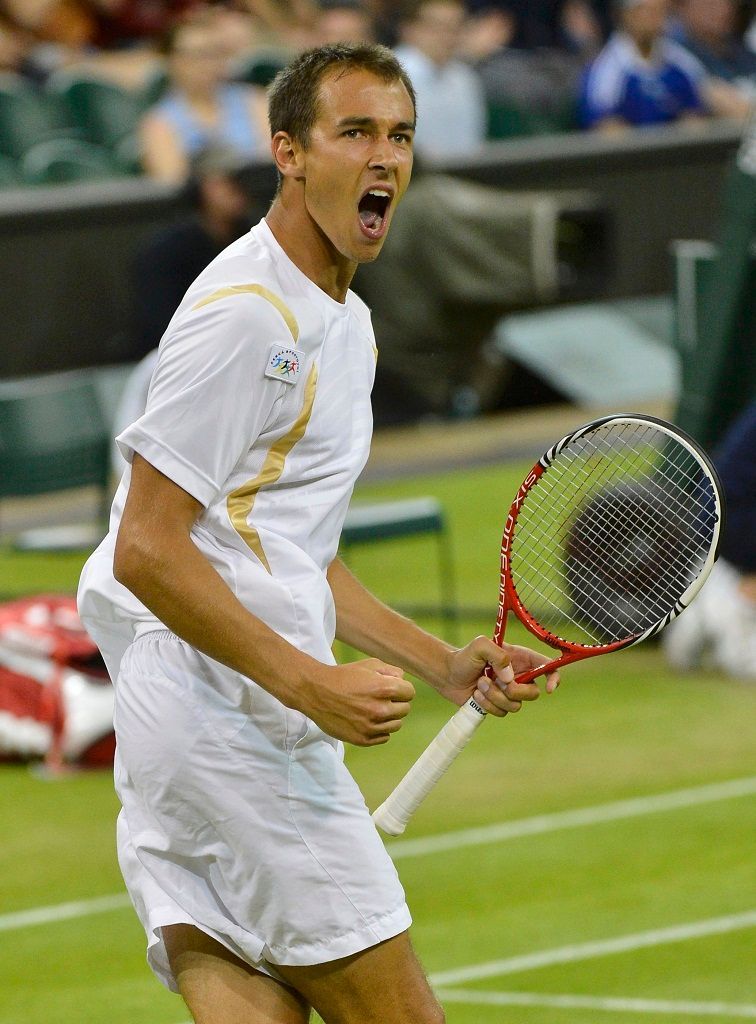 Lukáš Rosol během utkání Wimbledonu 2012 proti Rafaelu Nadalovi