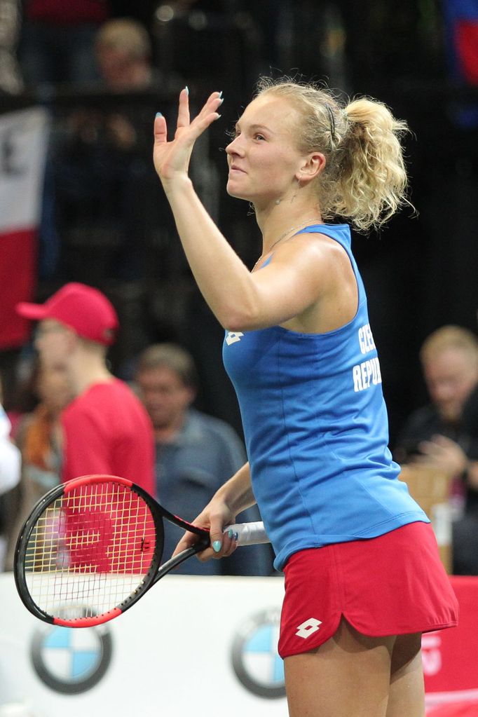 Kateřina Siniaková ve finále Fed Cupu 2018 Česko - USA