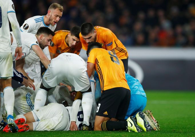 Soccer Football - Europa League - Group L - Wolverhampton Wanderers v Slovan Bratislava - Molineux Stadium, Wolverhampton, Britain - November 7, 2019  Slovan Bratislava's