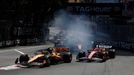 Lando Norris, McLaren a Charles Leclerc, Ferrari ve VC Monaka F1 2025