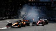 Lando Norris, McLaren a Charles Leclerc, Ferrari ve VC Monaka F1 2025