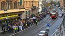 Protest studentů a odborů proti opatřením vlády Petra Fialy.