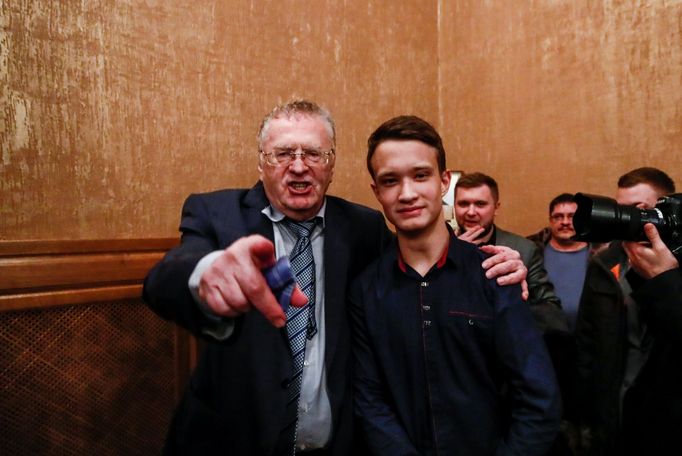 Svyatoslav Lomakin, 19, student and supporter of presidential candidate Vladimir Zhirinovsky,