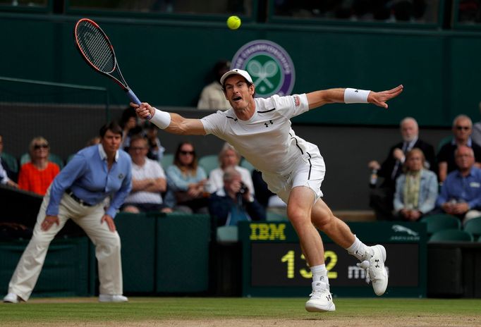 Andy Murray v semifinále Wimbledonu 2016.