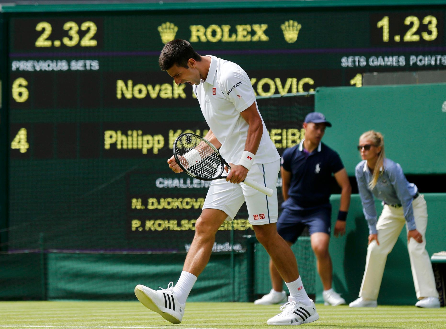 Novak Djokovič v prvním kole Wimbledonu 2015