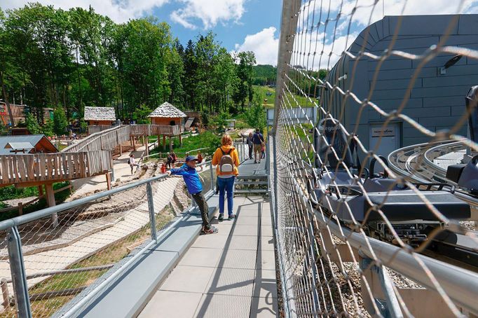 Záběr na turistický areál Resortu Dolní Morava. 17. 6. 2022