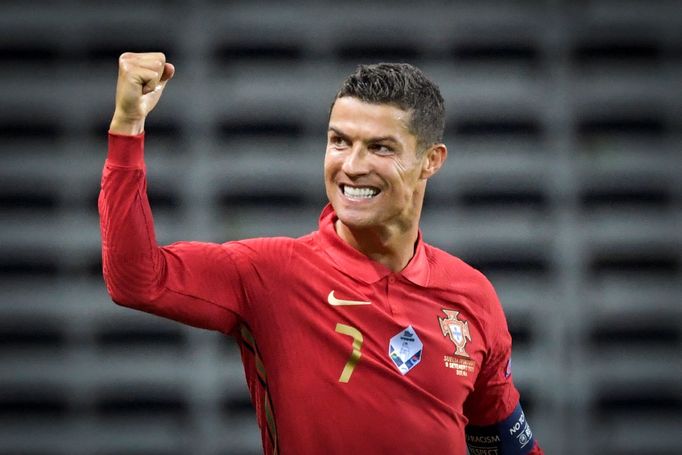 Portugalský útočník Cristiano Ronaldo v utkání Ligy národů proti Švédsku.