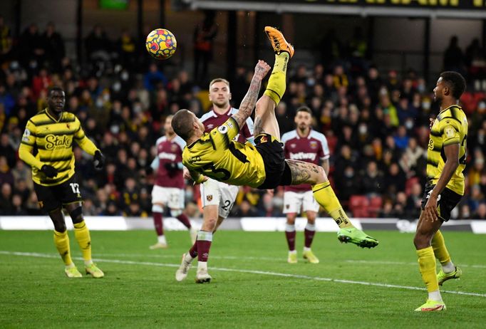 Soccer Football - Premier League - Watford v West Ham United - Vicarage Road, Watford, Britain - December 28, 2021 Watford's Juraj Kucka in action REUTERS/Tony Obrien EDI