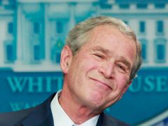 George Bush na své poslední tiskové konferenci