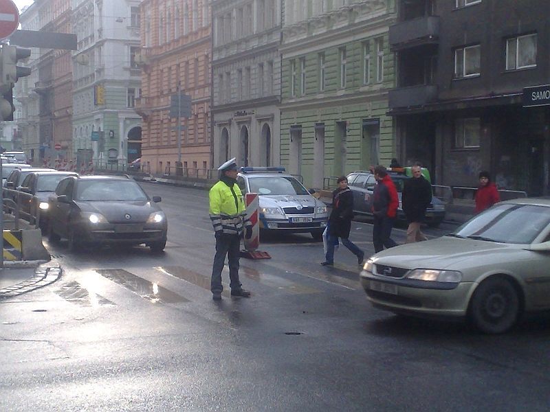 Kolaps dopravy v Praze - Legerova ulice