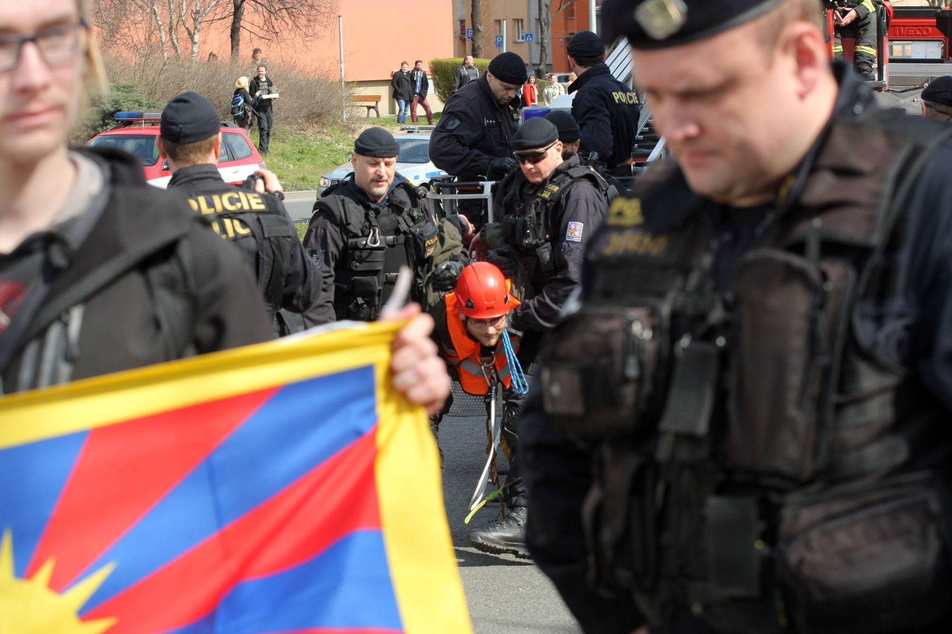 Tibetské vlajky na Evropské
