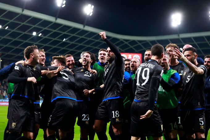Radost fotbalistů Kosova