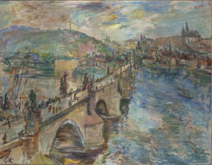 Oskar Kokoschka: Pohled na Hradčany a Karlův most, 1935