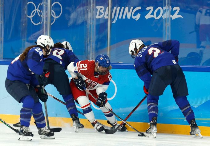 Tereza Vanišová a Lee Steckleinová ve čtvrtfinále ZOH 2022 v Pekingu Česko - USA