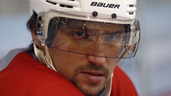 Soustředění Alexandr Ovečkin na tréninku svého týmu