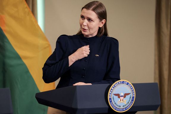 Litevská ministryně obrany Dovile Šakaliené po setkání s americkým protějškem Petem Hegsethem. Pentagon, 25. července 2025.