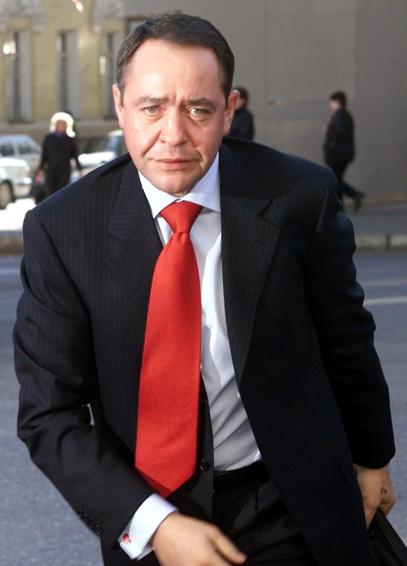 File photo of Russia's Mass Media Minister Mikhail Lesin in central Moscow