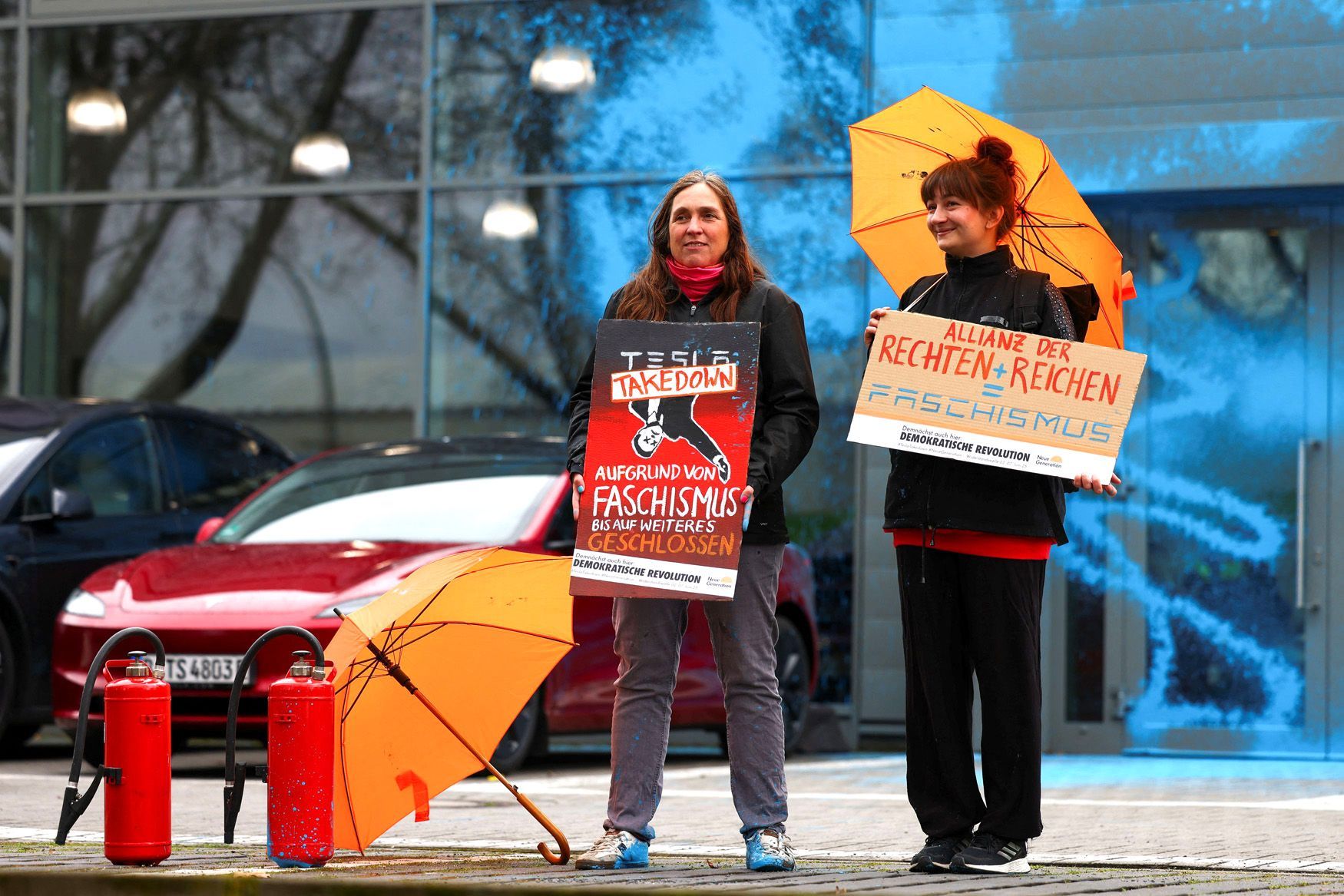 Tesla, Musk, protest, Berlin, Germany
