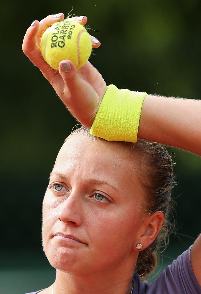 Petra Kvitová na French Open v zápase s Šuaj Pcheng