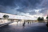 Vítězem soutěže se stal tento návrh architektů z barcelonského studia OCA. Se stavbou nové haly v jižní části Kongresového centra by se mohlo začít přibližně za tři roky, dokončení se plánuje na léto 2021.