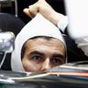 McLaren Formula One driver Perez of Mexico adjusts his balac