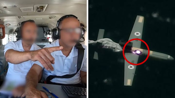 Izraelci opakovaně "uškvařili" drony laserem. Pálili z Cessny, ukazuje video; Zdroj foto: Aktuálně.cz