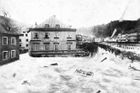 Povodně 1890, Karlovy Vary (fotomontáž).