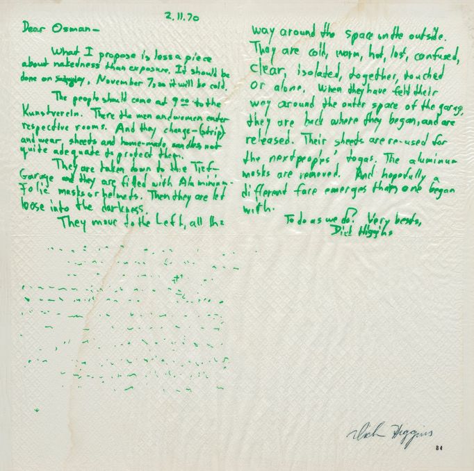 Dick Higgins (1938-1998): A Letter, 1970, paper, 37,4 x 37,4 cm.