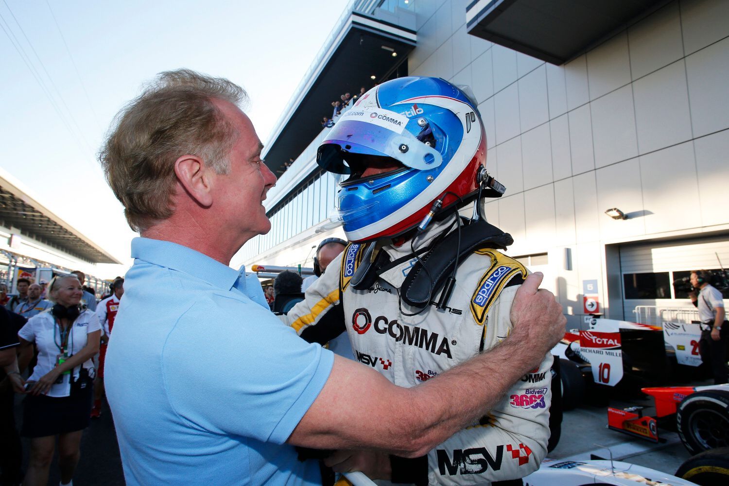 GP 2014: Jonathan Palmer a jeho syn Jolyon Palmer