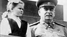 Josif Vissarionovič Stalin. Záběr z vojenská přehlídky na Rudém náměstí v Moskvě ke Dni vítězství. Rok 1952