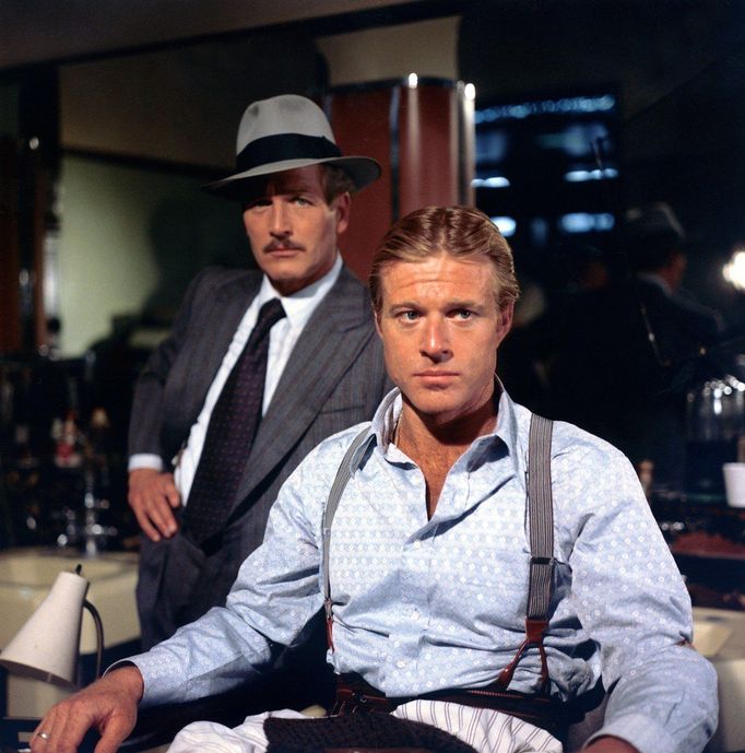 Američtí herci Robert Redford a Paul Newman ve filmu Podraz z roku 1973.