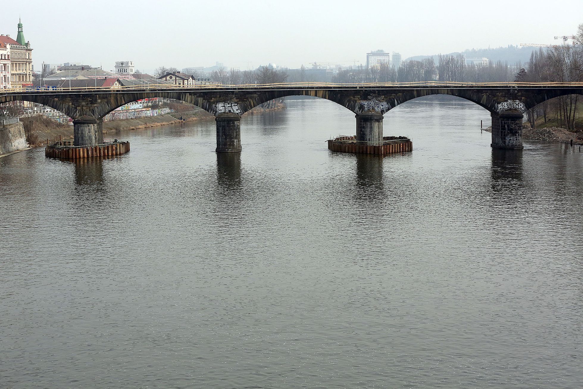 Negrelliho viadukt během rekonstrukce. Únor 2018