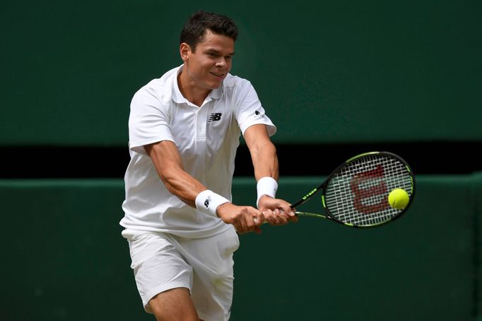 Milos Raonic ve finále Wimbledonu 2016.