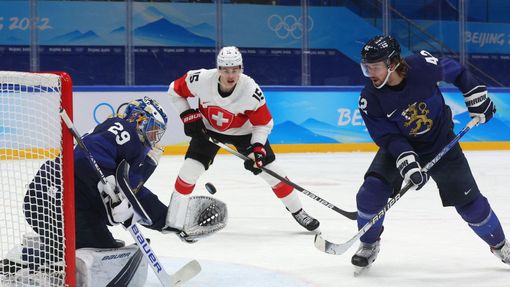 Finsko vs. Švýcarsko, čtvrtfinále olympijského turnaje.